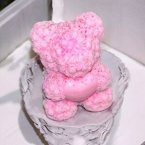 Mint scented handmade 3D rose bear soap 3x2 inch 4oz